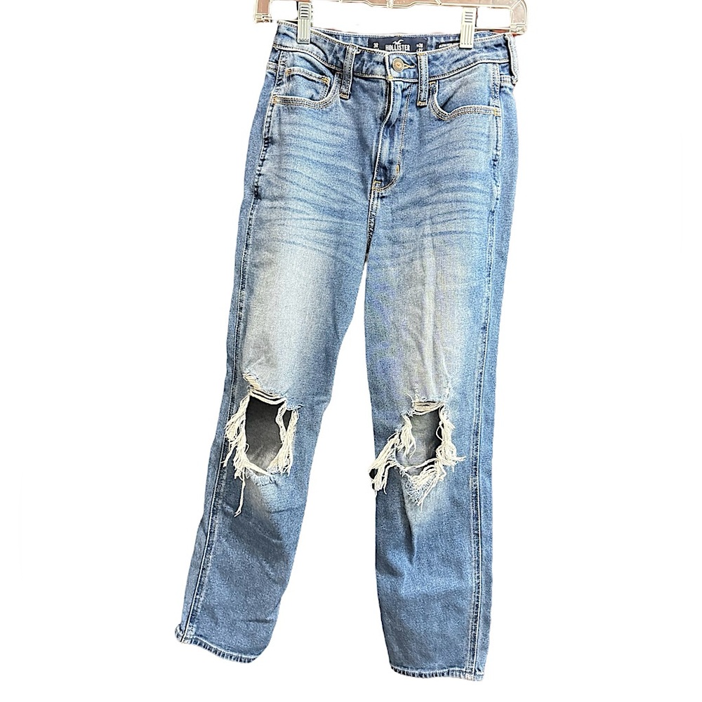 Hollister Ultra High Rise Mom Distressed Jean Vintage Stretch Size 3R - Picture 1 of 4